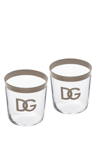 Platinum Logo Water Glasses, Set of 2